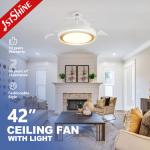 Standard Wind Mordern Style LED Ceiling Fan with Hidden Blades and PC Blades in White for sale