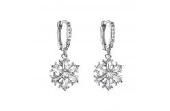 China Custom Zircon Crystal Sterling Silver Diamond Earrings Hoop supplier