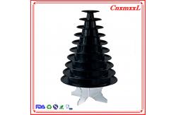 China Stackable 10 Layer Plastic Macaron Packaging 0.8mm PVC Christmas Tree Macaron Tower supplier