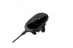 China Black 15W Qi Smart Sensor Car Wireless Charger Air Vent Mount supplier