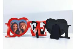 China Dye MDF Sublimation Blank Love Heart Photo Picture Frame For Printing supplier