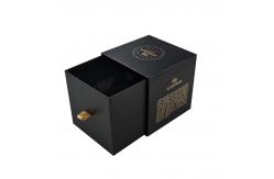 China Creative Black Scented Rigid Candle Boxes With Golden Paper Custom Printing supplier