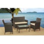 4Pcs KD Outdoor Rattan Sofa Cushioned With Promotion Price For Full Container for sale