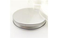 China 100ml Clear Plastic Cylinder With Aluminum Lid / Empty Cosmetic Jars supplier