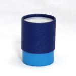 Fashional Blue Paper Composite Cans with Transparent PVC Window and White Sifter for Talcum Powder for sale