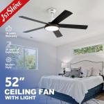 Smart Control LED Ceiling Fan with Light 52-inch 5 MDF Blades and 35/60W Motor Wattage for sale