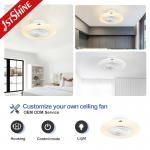 Flush Mount Bladeless Ceiling Fan With LED Light DC Motor Starry Lampshade