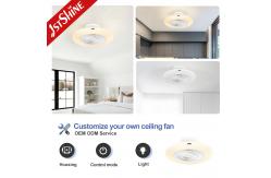 China Flush Mount Bladeless Ceiling Fan With LED Light DC Motor Starry Lampshade supplier