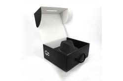 China Custom Folding Corrugated Cardboard Black Shipping Hat Box Durable supplier