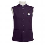 Custom Business Casual Suit Jacket Cotton Silk Solid Waistcoat for sale