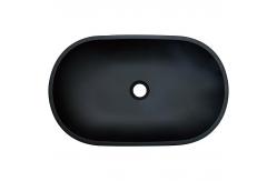 China Black Oval Shaped Vessel Sink Bathroom Anti Rust Finish supplier