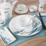Gift Box Ceramic Plate Set , Round Dishware Set Porcelain Dinnerware Set for sale