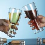 Borosilicate Double Wall Drinking Glasses , Clear Reusable Beer Pong Cups
