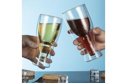 China Borosilicate Double Wall Drinking Glasses , Clear Reusable Beer Pong Cups supplier