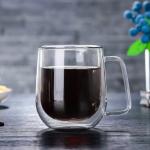 High Borosilicate Double Wall Glass Cup For Drinking Coffee Eco Friendly