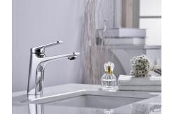 China Wash Basin Deck Mounted Mixer Tap Brass Chrome 1 Handle For Bathroom supplier