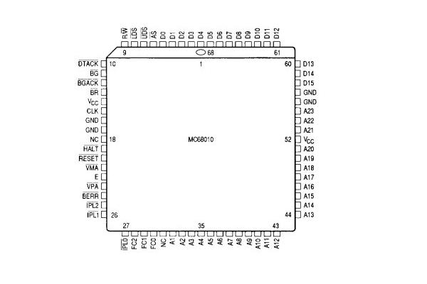 Integrated Circuit Chip MICROPROCESSORS USERS MANUAL MC68020RL16E MOTOROLA TO 