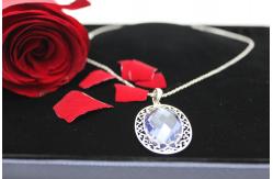 China 8x10mm 9x11mm Pear Shaped Blue Sapphire Pendant Necklace supplier