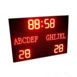 Super Brightness In Red Color LED Football Scoreboard with Electronic Team Name for sale