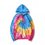 Breathable Cotton Tie Dye Zip Mens Oversized Pullover Hoodie