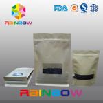 Box Bottom Customized Paper Bags With Rectangle Window k / Flat Bottom Paper Bag for sale