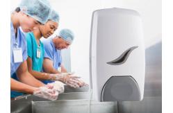 China Customized Logo Print Touch Soap Dispenser Wall Mounted Plastic Soap Dispenser supplier