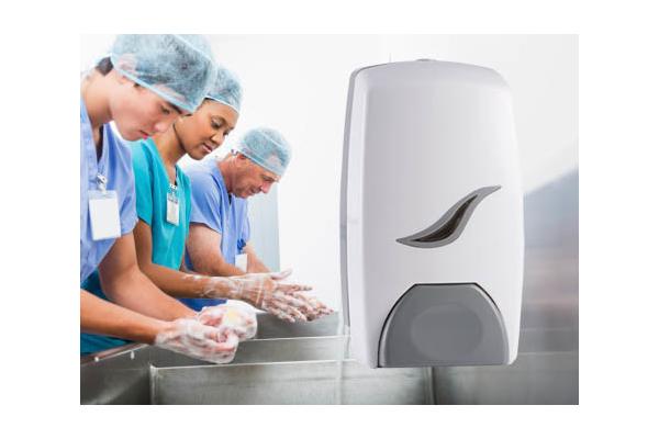 Customized Logo Print Touch Soap Dispenser Wall Mounted Plastic Soap Dispenser