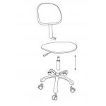 ESD Fabric Antistatic Chair PU Leather Work Stool Adjustable Height
