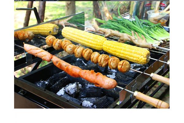 Commercial Charcoal Bbq Grill , Black / Silver Folding Barbecue Grill