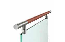 China Durable Stainless Steel Handrails with Wood Accents for Glass Railing Systems supplier