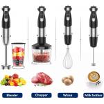 5-In-1 Stainless Steel Immersion Hand Blender / Powerful Stick Blender 800w