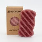 OEM Wave Red Clay Konjac Sponge Charcoal Exfoliating Puff For Face for sale