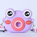 Cute Frog Silicone Pencil Box School Supplies Pencil Case For Kids Makeup Bag Shoulder Bag For Christmas Birthday Gift for sale