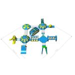 Heat Sealed 0.9mm Tarpaulin Floating Inflatable Island for sale