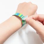Factory Wholesale Laser Glitter Wrist Strap Bands Event Concert Festival Laser Logo Shiny Laser Paper Wristband for sale