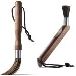 Natural Walnut Wood Espresso Coffee Grinder Cleaning Brush For Barista for sale