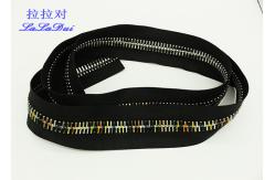 China 12 # Black Long Chainlarge Tooth Zippers , 28 Inch Metal Jacket Zipper  By Yard supplier