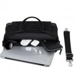 Black Laptop Messenger Bag , Business Laptop Briefcase With Detachable Shoulder Strap for sale