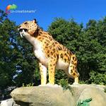 Sun Proof Realistic Animal Animatronics Sabre Wulf For Safari Park for sale
