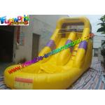 Custom Yellow Kids Outdoor Inflatable Water Slides Combo With Pool for sale