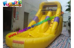 China Custom Yellow Kids Outdoor Inflatable Water Slides Combo With Pool supplier