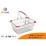 Retail Grocery Store Supermarket Shopping Basket Wire Shopping Baskets With Handles for sale