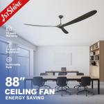 Indoor 88 Inch 35w Solid Wood Ceiling Fan With Electric DC Motor for sale