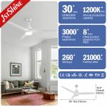 38W 3 Blades Remote Control Ceiling Fan With Dimmable LED Light