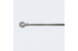 China Ball Shape Matte Nickel Curtain And Rod Set Metal With Hollow Finial supplier