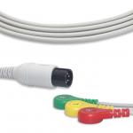 3 Lead IEC Fixed Snap ECG Patient Cable Compatible Straight Connector for sale