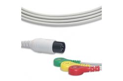 China 3 Lead IEC Fixed Snap ECG Patient Cable Compatible Straight Connector supplier