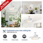 Invisible Retractable Blade Ceiling Fan Low Watt DC 220V Remote Control Modern Design