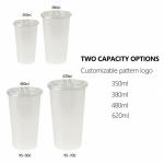 Custom Split Double Milk Tea Cup Take Away Plastic Cup with Lid for sale