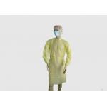 Non Absorbent Yellow Isolation Gowns , Disposable Barrier Gowns Lightweight for sale